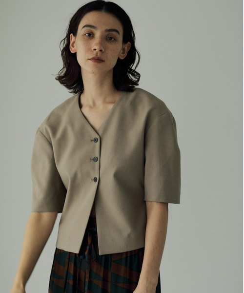 「anuke」 半袖ブラウス FREE ブラック レディース_画像2