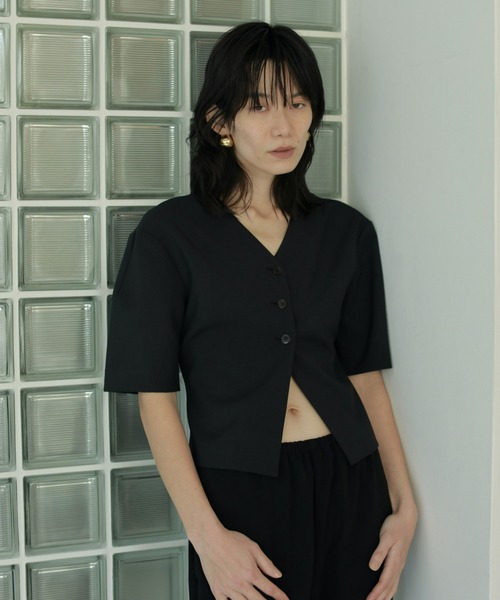 「anuke」 半袖ブラウス FREE ブラック レディース_画像3