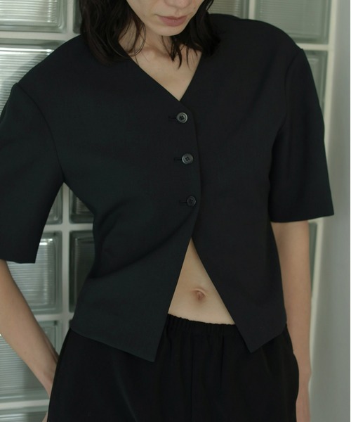 「anuke」 半袖ブラウス FREE ブラック レディース_画像4