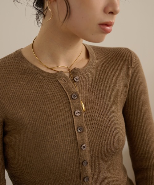 ニット セーター henry neck lib knit /ヘンリーネックリブ長袖ニット
