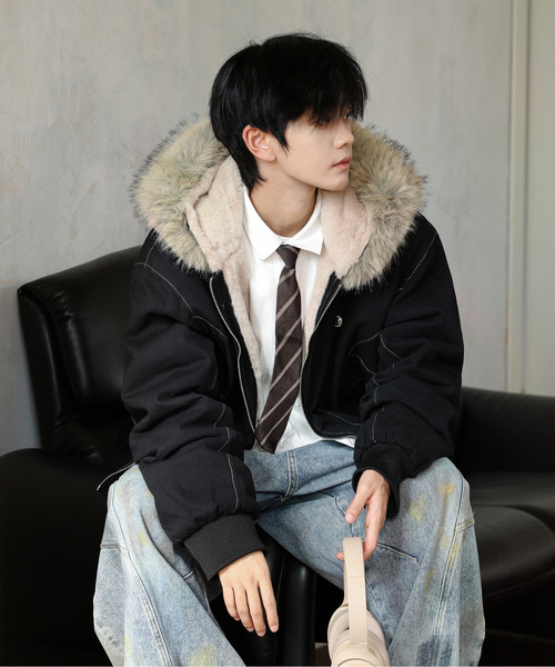 NEOS（KOKUYO） ブルゾン アウター 「neos」ルーズシルエット 襟ファー