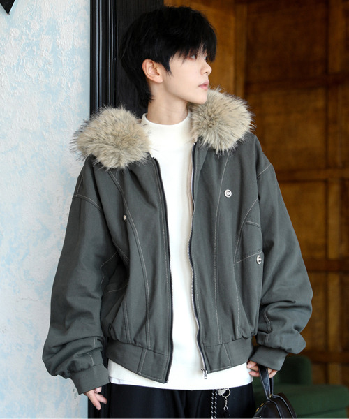 NEOS（KOKUYO） ブルゾン アウター 「neos」ルーズシルエット 襟ファー