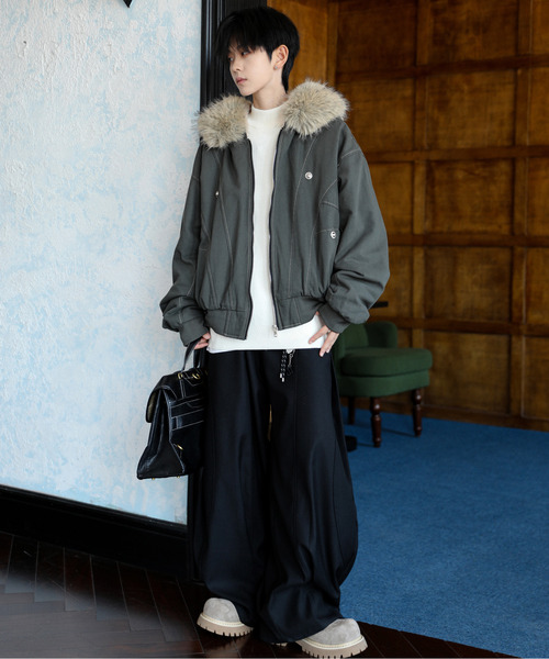 NEOS（KOKUYO） ブルゾン アウター 「neos」ルーズシルエット 襟ファー