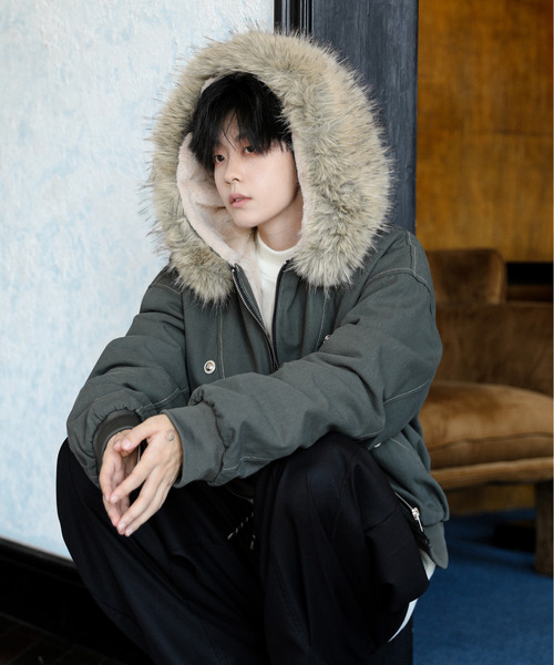 NEOS（KOKUYO） ブルゾン アウター 「neos」ルーズシルエット 襟ファー