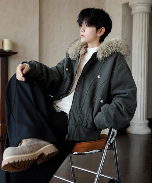 NEOS（KOKUYO） ブルゾン アウター 「neos」ルーズシルエット 襟ファー