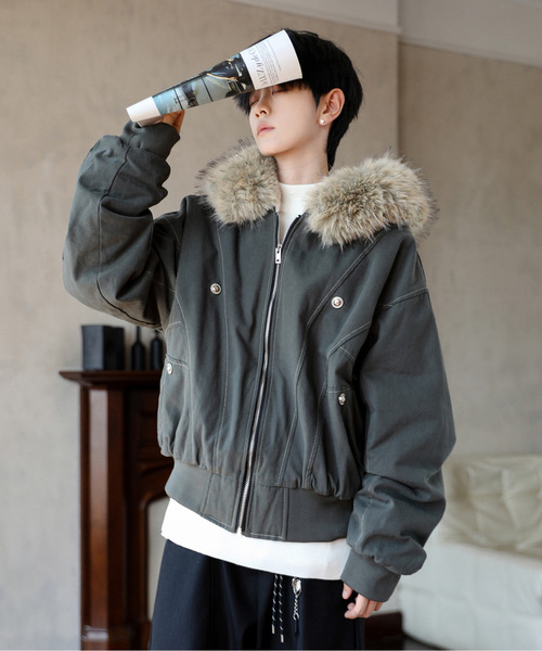 NEOS（KOKUYO） ブルゾン アウター 「neos」ルーズシルエット 襟ファー