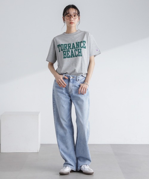 「Champion」 半袖Tシャツ M グレー レディース_画像4