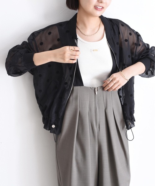 「Eimee Law」 ジップアップブルゾン 38 ダークベージュ レディース_画像3