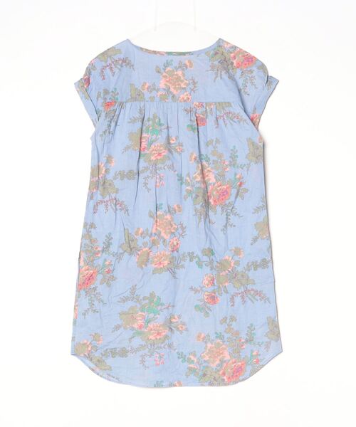 「PAUL&JOE SISTER」 花柄半袖ワンピース 36 ブルー レディース_画像2