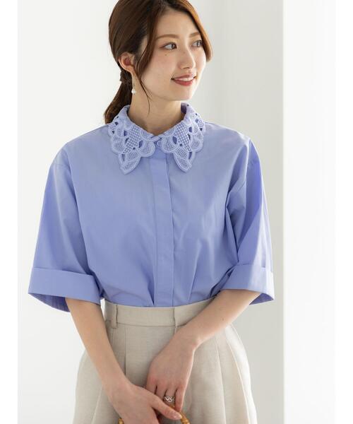 「Te chichi」 7分袖ブラウス F サックスブルー レディース_画像4