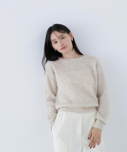 新品未使用 H BEAUTY&YOUTH S クルーネックニット アルパカ混 NATURAL BEAUTY BASIC（ナチュラルビューティーベーシック） ニット