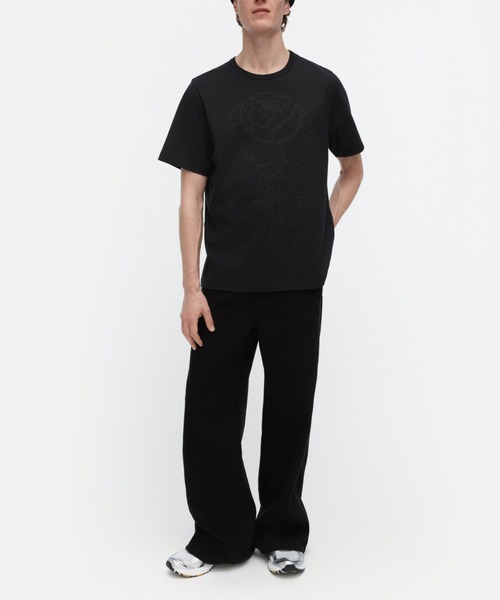 マリメッコ ロゴ Tシャツ ブラック Sサイズ marimekko 黒 期間限定】marimekko マリメッコ/ Vaikutus Unikko Tシャツ (marimekko