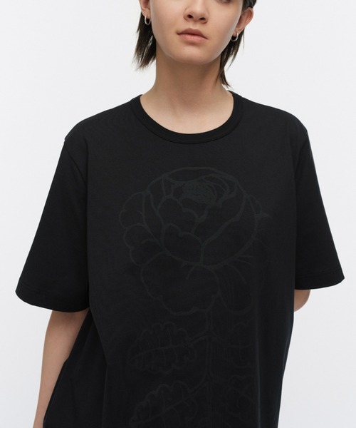 マリメッコ ロゴ Tシャツ ブラック Sサイズ marimekko 黒 marimekko（マリメッコ） tシャツ 「kioski」 Vihne Vihkiruusu