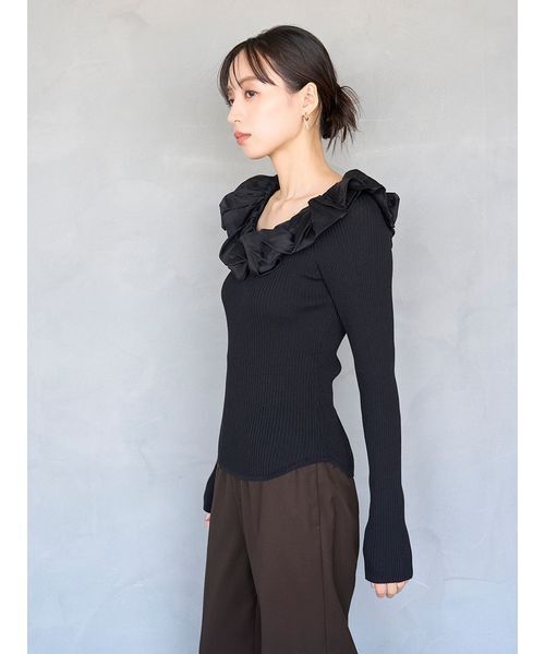 SNIDEL（スナイデル） ニット セーター シアーフリルニットプル