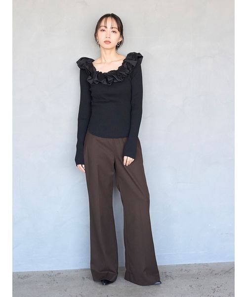 SNIDEL（スナイデル） ニット セーター シアーフリルニットプル