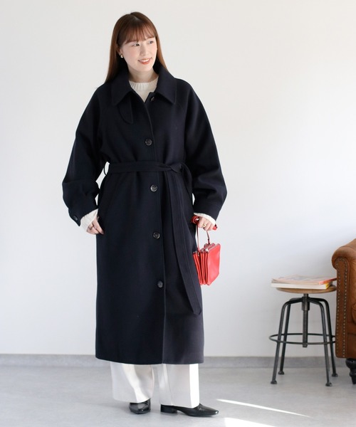 cepo（セポ） ステンカラーコート コート ニットメルトンロングコート