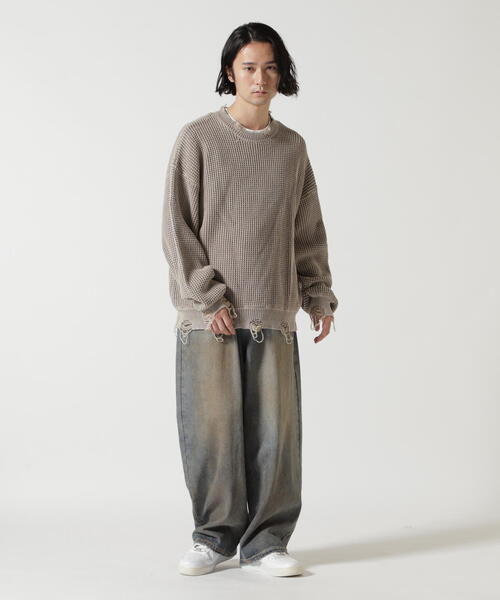 「DANKE SCHON」 長袖ニット M ブラック メンズ_画像7