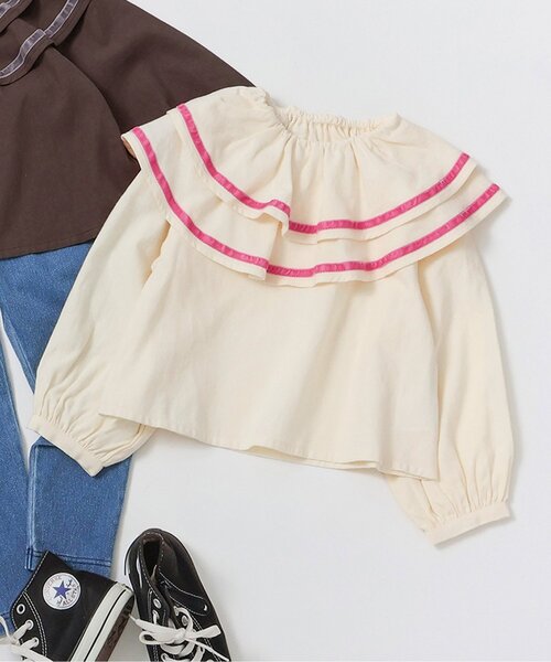 BREEZE（ブリーズ） ブラウス シャツ 衿フリルトップス キッズ 子供服 