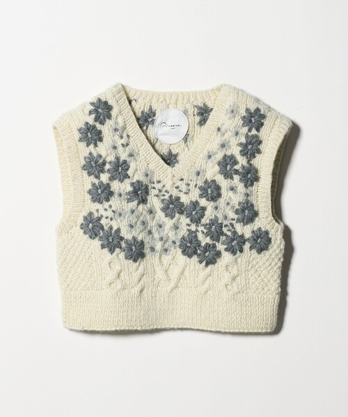 Pheeta（フィータ） ベスト ジレ 「Pheeta」Clara フラワー ニット