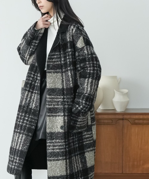allureville タータンチェックコート　美品⭐️ mili an deni（ミリアンデニ） コート チェスターコート リバーシブル