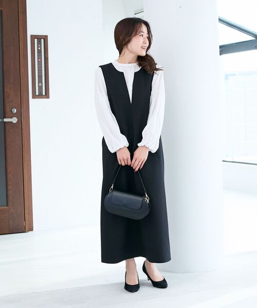 le.coeur blanc（ルクールブラン） ジャンパースカート Vネック