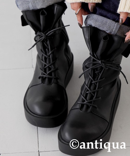 「antiqua」 ショートブーツ M ブラック レディース_画像2