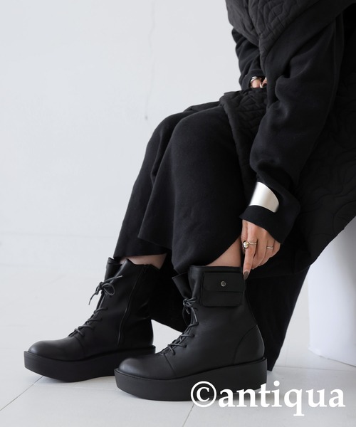 「antiqua」 ショートブーツ M ブラック レディース_画像3