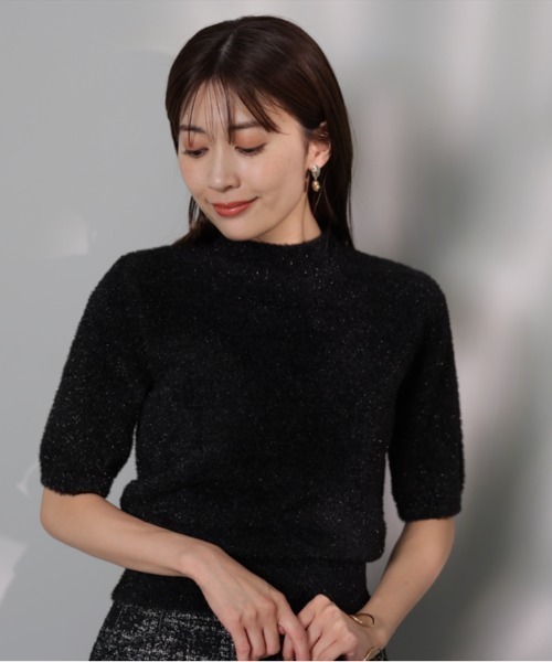 「Apuweiser-riche」 半袖ニット 2 グレー レディース_画像2