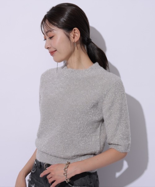 「Apuweiser-riche」 半袖ニット 2 グレー レディース_画像10