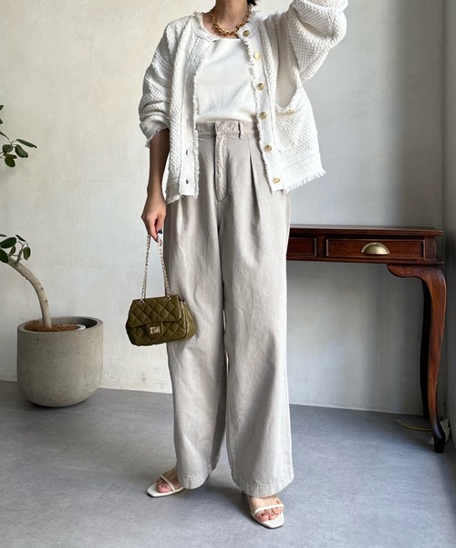 「DouDou」 チノパンツ S ライトグレー レディース_画像6