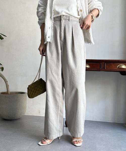 「DouDou」 チノパンツ S ライトグレー レディース_画像8