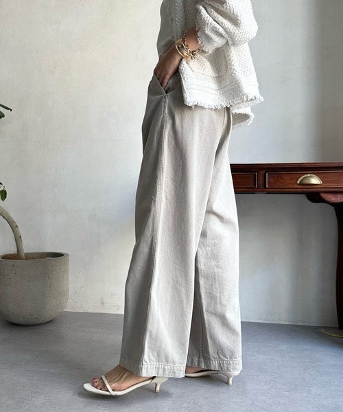 「DouDou」 チノパンツ S ライトグレー レディース_画像9