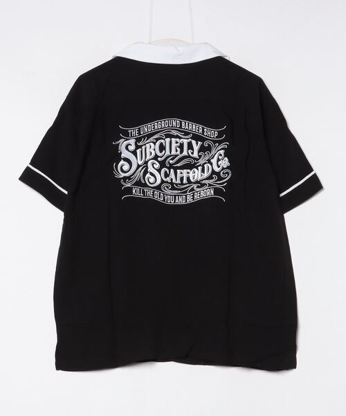 「Subciety」 半袖シャツ X-LARGE ネイビー メンズ_画像2