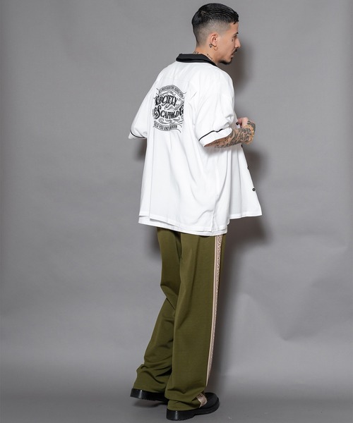 「Subciety」 半袖シャツ X-LARGE ネイビー メンズ_画像4