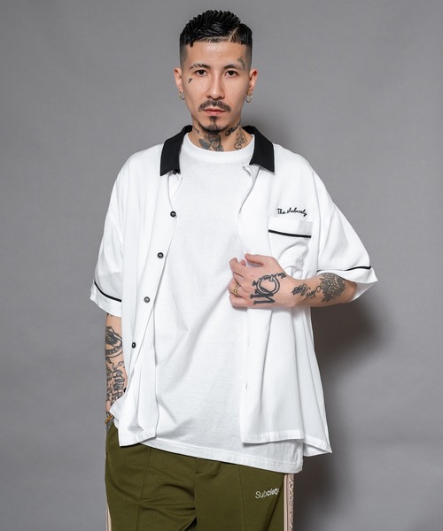 「Subciety」 半袖シャツ X-LARGE ネイビー メンズ_画像5