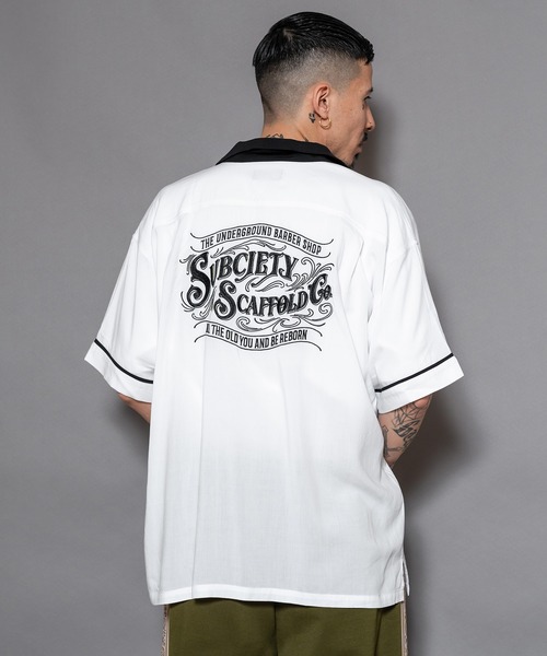 「Subciety」 半袖シャツ X-LARGE ネイビー メンズ_画像7