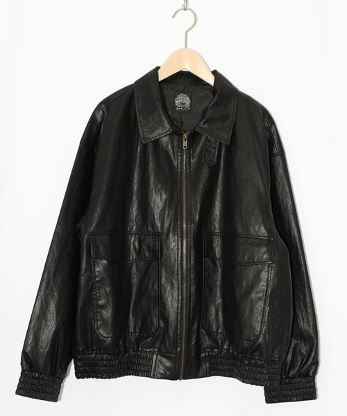 ScoLar（スカラー） ブルゾン アウター ネコ刺繍フェイクレザー×裏地