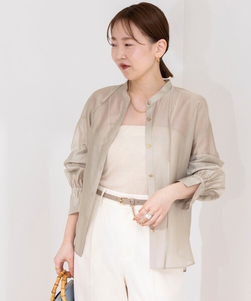 「NOLLEY'S」 長袖ブラウス 38 グレイッシュベージュ レディース_画像5