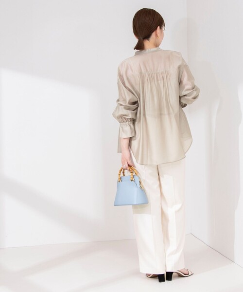 「NOLLEY'S」 長袖ブラウス 38 グレイッシュベージュ レディース_画像6