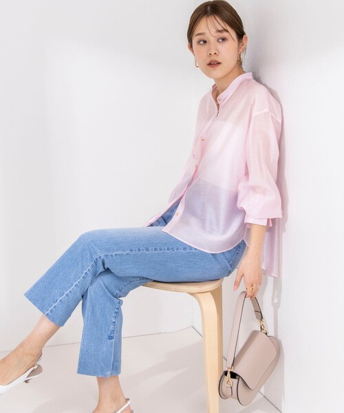 「NOLLEY'S」 長袖ブラウス 38 グレイッシュベージュ レディース_画像7