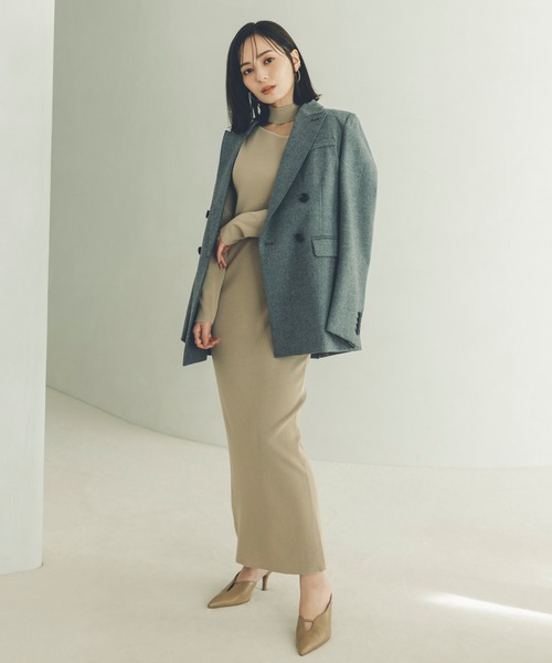 「anuans」 ニットワンピース SMALL ブラック レディース_画像2