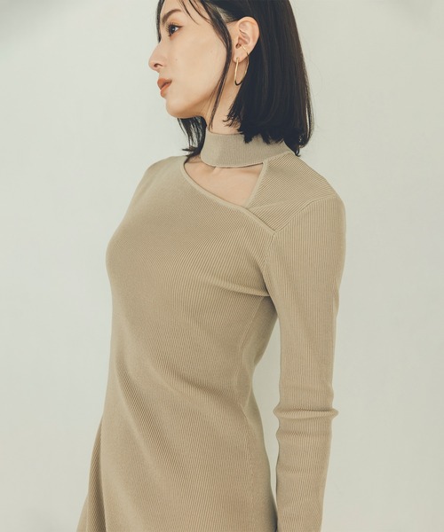 「anuans」 ニットワンピース SMALL ブラック レディース_画像6