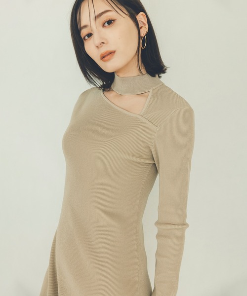 「anuans」 ニットワンピース SMALL ブラック レディース_画像7
