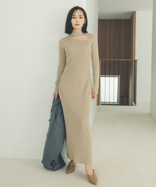 「anuans」 ニットワンピース SMALL ブラック レディース_画像8