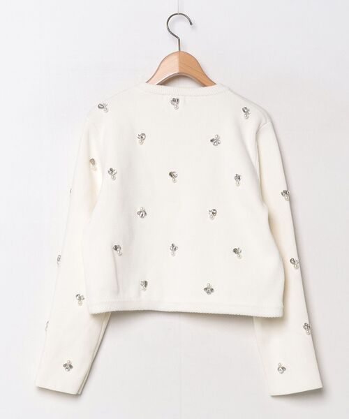 【極美品】 anuans アニュアンス ノーカラービジューニットジャケット anuans（アニュアンス） ノーカラージャケット FREE ベージュ