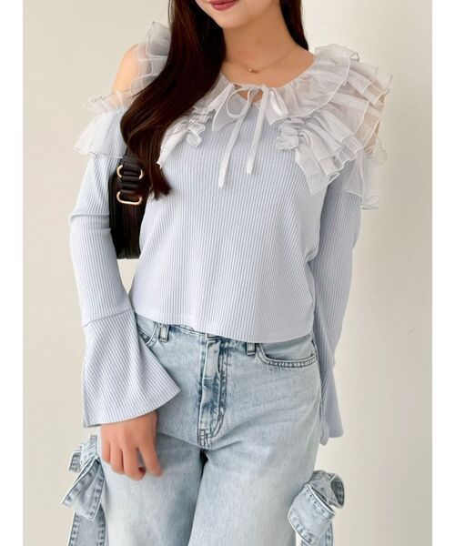 dazzlin（ダズリン） tシャツ シアーラフルカットトップス レディース