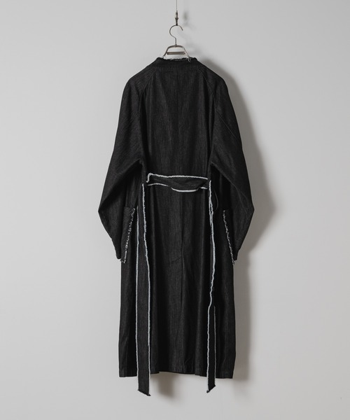 「Casper John」 トレンチコート SMALL ブラック メンズ_画像4