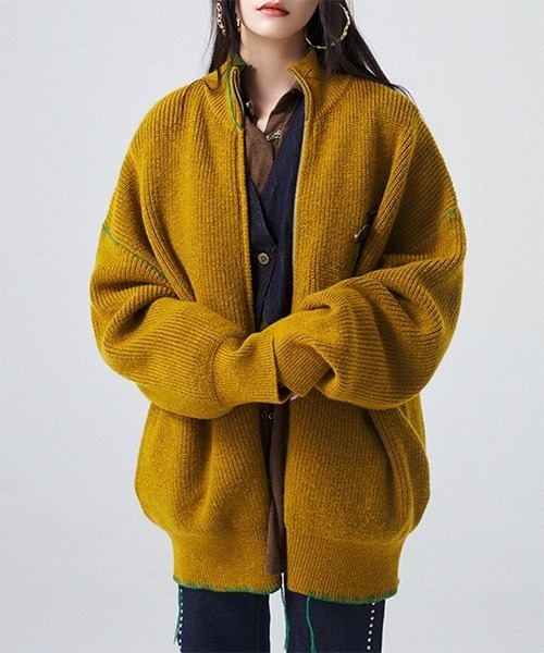 「MASONPRINCE」 「donottag」ニットカーディガン M グリーン レディース_画像4