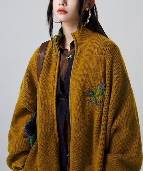 「MASONPRINCE」 「donottag」ニットカーディガン M グリーン レディース_画像7