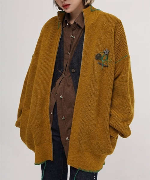 「MASONPRINCE」 「donottag」ニットカーディガン M グリーン レディース_画像9